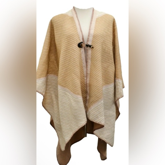 Vince Camuto Womens Colorblocked ponchoTopper - Picture 2 of 6